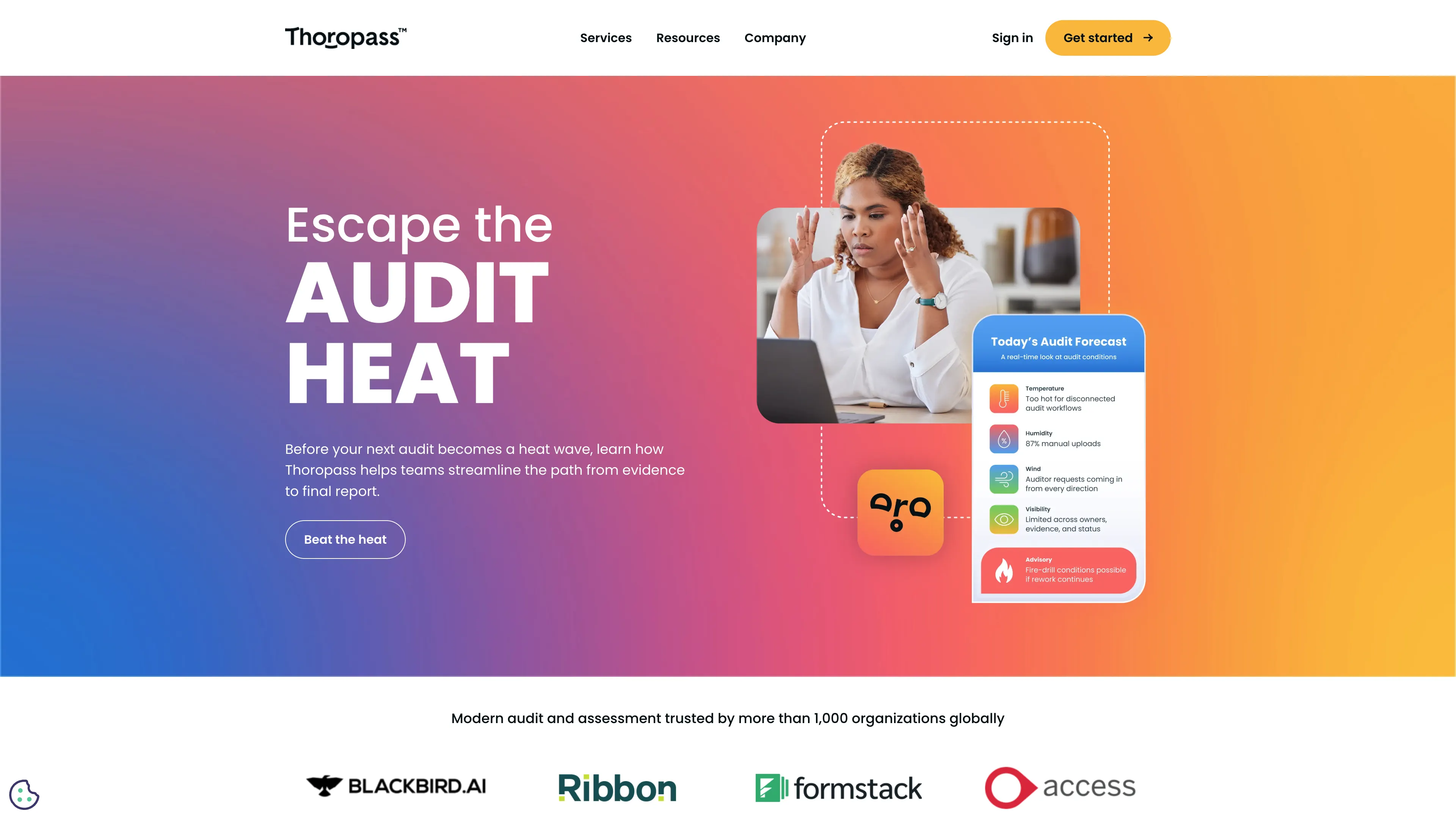 Thoropass public homepage captured September 11, 2026